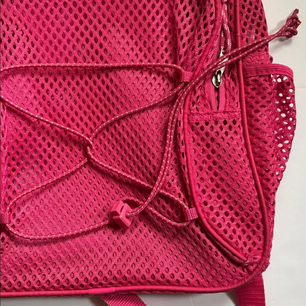 Eastport | Pink Mesh Bungee Cord Large Backpack Travel Events Sport Pink Barbie